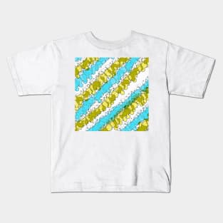 Teal and Yellow Splatter Distressed Kids T-Shirt